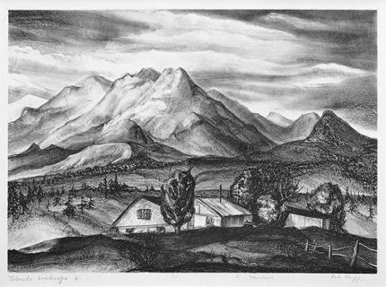 Robert Reiff, "Colorado Landscape", lithograph, 1941