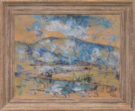 Charles Ragland Bunnell, "Untitled (Mountains near Colorado Springs)", oil, 1962 abstract painting fine art for sale purchase buy sell auction consign denver colorado art gallery museum