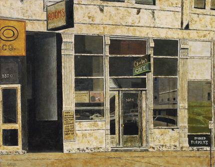 Edward Goldman, "Charlie's Café", acrylic, November 1969