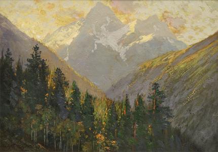 Charles Partridge Adams, "Autumn Afternoon Mt. Eolus (Needle Mountains, Colorado)", oil, c. 1905