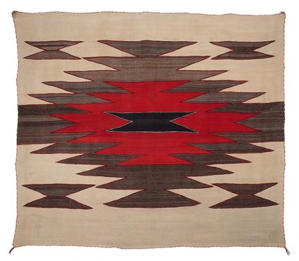Navajo trading post regional area rug textile wall hanging antique vintage