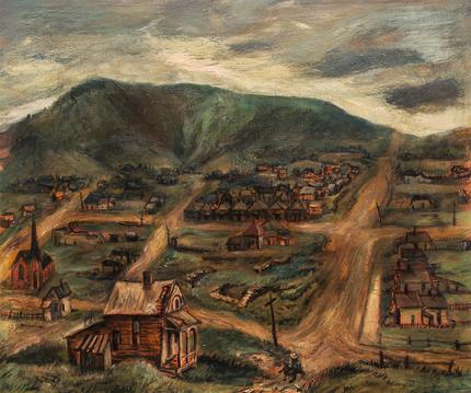 Suzanne Schweig Martyl, "Victor, Colorado", oil, 1942 for sale purchase consign auction denver Colorado art gallery museum