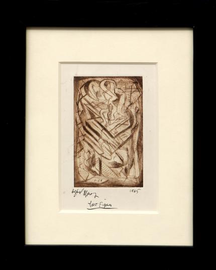 Alfred Morang, two figures, lithograph, 1945, 1940s, modern, black, white, woman, portrait, Art, for sale, Denver, Colorado, gallery, purchase, vintage,