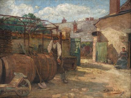 Sven Birger Sandzen, "Untitled", oil, circa 1894 painting