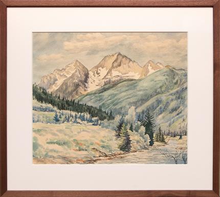 Mabel Feucht, "Untitled", watercolor painting, 1958 for sale purchase consign auction denver Colorado art gallery museum