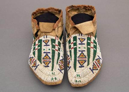 Antique beaded Moccasins, Cheyenne, circa 1890 plains indian native american for sale purchase consign sell auction art gallery museum denver colorado