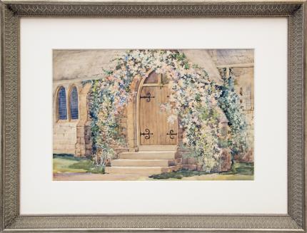 Maude Leach, "St. Andrew's Episcopal Church, Manitou (Colorado)", watercolor, circa 1915 painting fine art for sale purchase buy sell auction consign denver colorado art gallery museum
