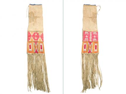 Tobacco Bag, circa 1890 quill bead 19th century Native American Indian antique vintage art for sale purchase auction consign denver colorado art gallery museum