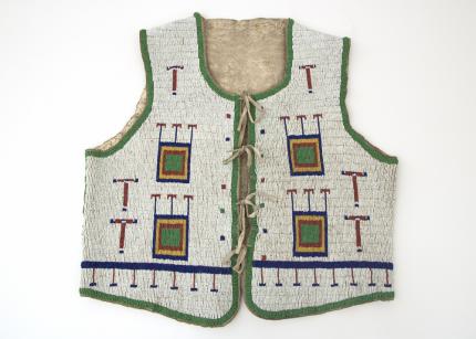 beaded Vest, Sioux, circa 1890, 19th century Native American Indian antique vintage art for sale purchase auction consign denver colorado art gallery museum