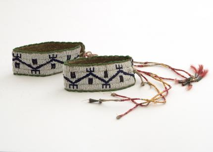 antique beaded Arm Bands, Sioux, circa 1900 plains indian Native American Indian antique vintage art for sale purchase auction consign denver colorado art gallery museum
