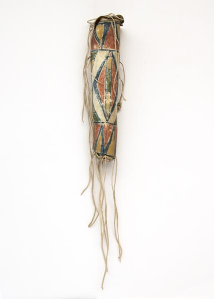 Parfleche bonnet case cylinder Sioux  19th century Native American Indian antique vintage art for sale purchase auction consign denver colorado art gallery museum