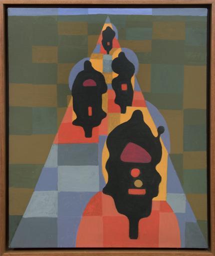Margo Hoff, "Motorcycle Lights", acrylic, 1965 painting fine art for sale purchase buy sell auction consign denver colorado art gallery museum