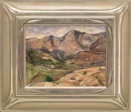 Nellie Augusta Knopf, "Untitled (Mountain Landscape, Colorado)", oil, circa 1922 painting fine art for sale purchase buy sell auction consign denver colorado art gallery museum