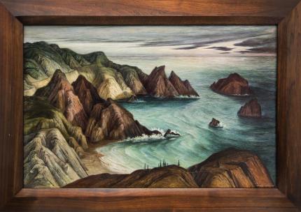 Ethel Magafan, "California Coast", 1943-1945 oil painting fine art for sale purchase buy sell auction consign denver colorado art gallery museum 