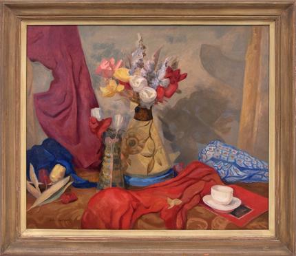 John E Thompson, "Untitled (Still Life)", oil, 1945 John Thompson E. painting fine art for sale purchase buy sell auction consign denver colorado art gallery museum