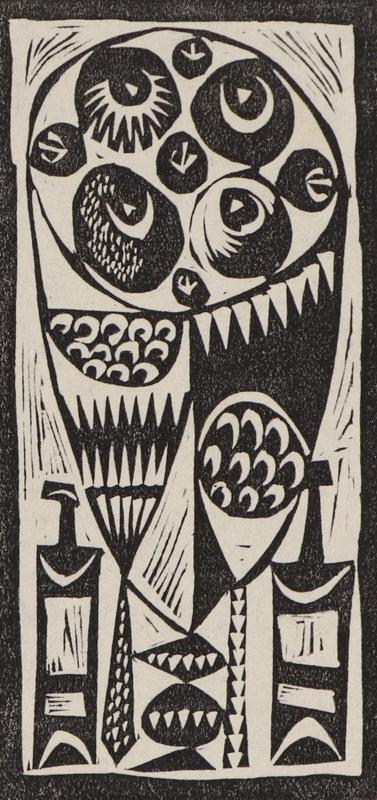 Edward Marecak, Still Life, woodcut, Woodblock,1940, 1950, 1960, 1970, Print, modernist, midcentury, modern, abstract, Art, for sale, Denver, Colorado, gallery, purchase, vintage, black, white