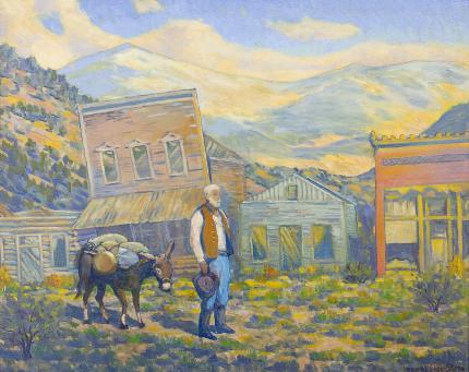 Harold Skene "Ghost Town", oil painting 1963 fine art for sale purchase buy sell auction consign denver colorado art gallery museum