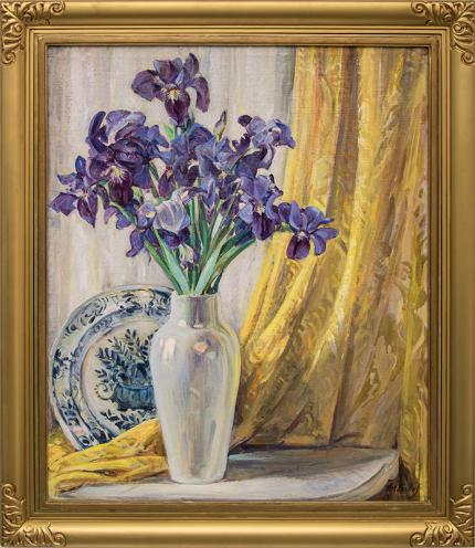 Joseph Imhof, "Untitled (Still Life with Iris)", oil painting fine art for sale purchase buy sell auction consign denver colorado art gallery museum