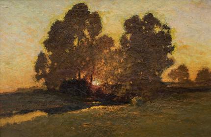 Charles Partridge Adams, "Untitled (Sunset Along the Front Range, Colorado)", oil painting fine art for sale purchase buy sell auction consign denver colorado art gallery museum