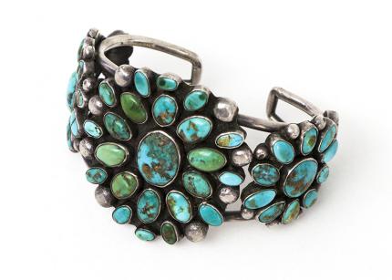 Zuni cuff Bracelet silver turquoise old pawn jewelry cuff 19th century Native American Indian antique vintage art for sale purchase auction consign denver colorado art gallery museum