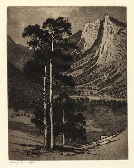 George Elbert Burr, Black Canyon, Colorado , Estes Park, Colorado, Mountain Moods, etching, circa 1916, engraving, fine art, for sale, denver, gallery, colorado, antique, buy, purchase