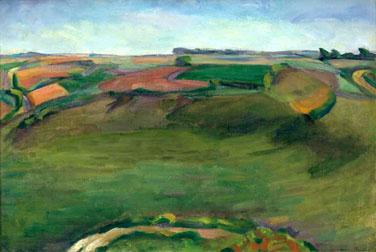 Morgan Russell, "Quarry Near Cannes", oil, c. 1917