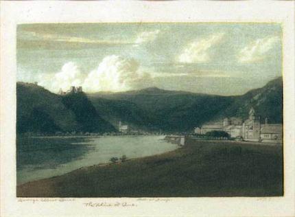 George Elbert Burr, "The Rhine at Canb, 7/10", etching, c. 1900
