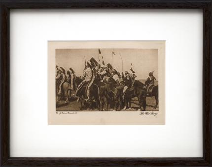 Joseph Dixon photogravure, The War Party, vintage, antique photo, Sioux, Cheyenne, Vanishing Race, Feather Bonnet, horse, Plains Indian, sepia