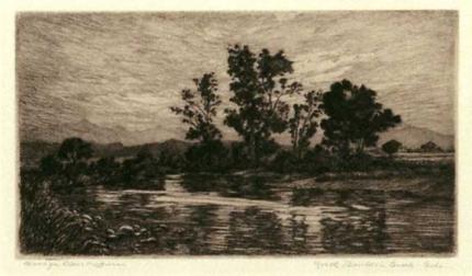 George Elbert Burr, "North Boulder Creek, Colorado", etching, c. 1910 painting for sale