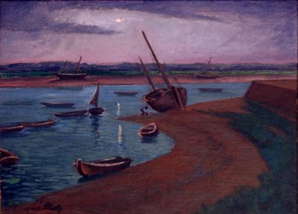 Carl Eric Olaf Lindin, "Untitled (Low Tide, Scandinavia)", oil, c. 1915