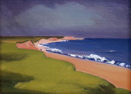 Carl Eric Olaf Lindin, "Beach at Nantucket", oil, c. 1915