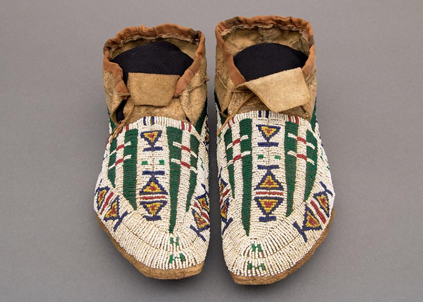 Antique beaded Moccasins, Cheyenne, circa 1890 plains indian native american for sale purchase consign sell auction art gallery museum denver colorado