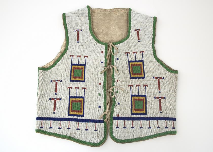beaded Vest, Sioux, circa 1890, 19th century Native American Indian antique vintage art for sale purchase auction consign denver colorado art gallery museum