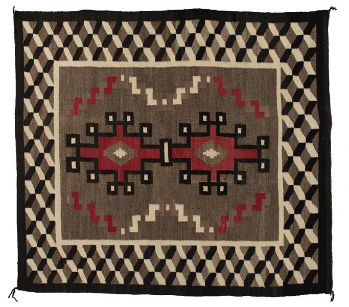 Navajo Rug vintage trading post 1940 1930 1920 wool textile weaving 19th century Native American Indian antique vintage art for sale purchase auction consign denver colorado art gallery museum