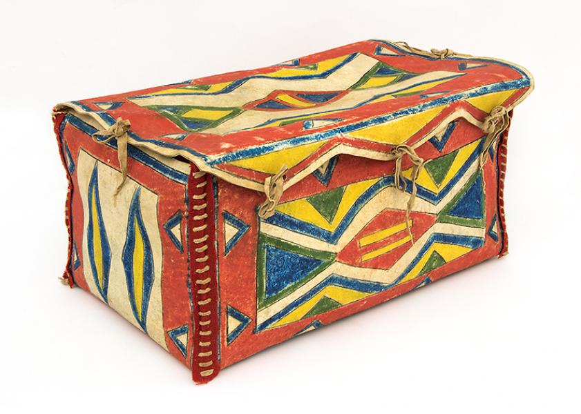 Parfleche Box, Sioux Plains Indian, last quarter of the 19th century Native American Indian antique vintage art for sale purchase auction consign denver colorado art gallery museum