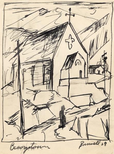 charles ragland bunnell, georgetown colorado, vintage art for sale, wpa era, broadmoor academy