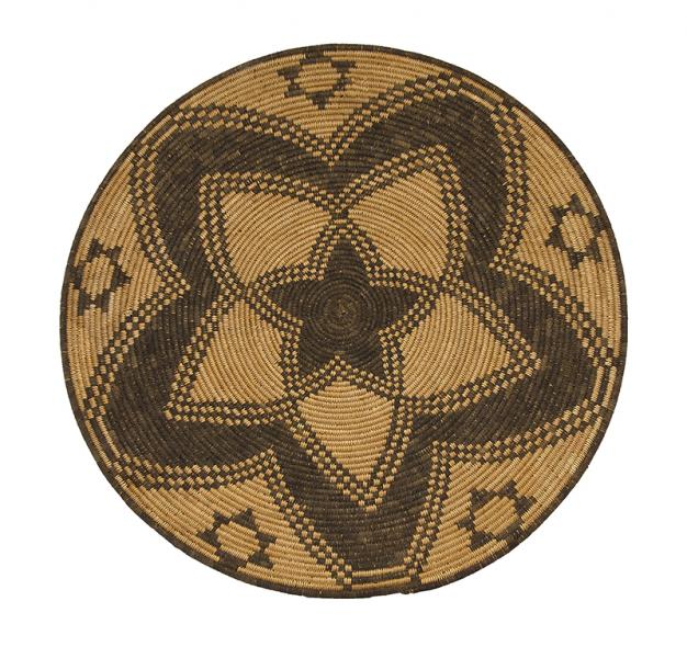 Apache woven tray star sun circa 1900 southwestern basket plaque 19th century Native American Indian antique vintage art for sale purchase auction consign denver colorado art gallery museum