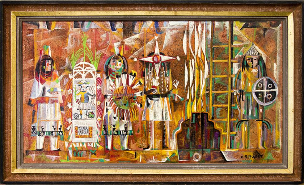 Charles Stewart original vintage painting for sale, 