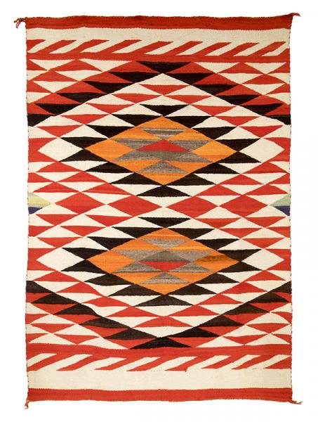 Navajo, Transitional Blanket, Navajo, circa 1870, vintage, antique, textile, weaving, rug, 19th century, late classic period, diamond, black, brown, white, red, orange, gray, southwestern, art for sale, native american indian